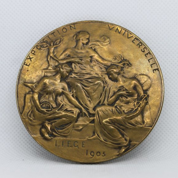 1905 Bronze Coin Token - Exposition Universelle Liege Belgium - Picture 3 of 6